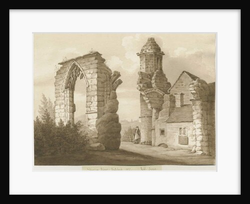 Dudley Priory: sepia wash drawing, 1827 by Robert Noyes