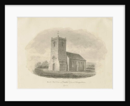 Dunston Church: sepia drawing, 1841 by John Buckler