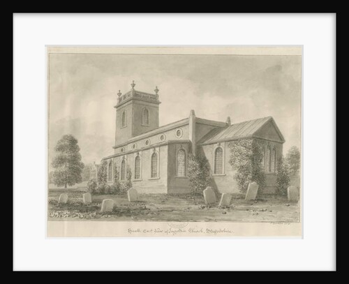 Ingestre Church: sepia drawing, 1841 by John Buckler