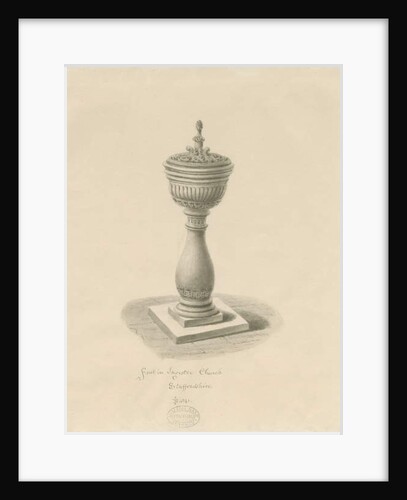 Font in Ingestre Church by John Buckler