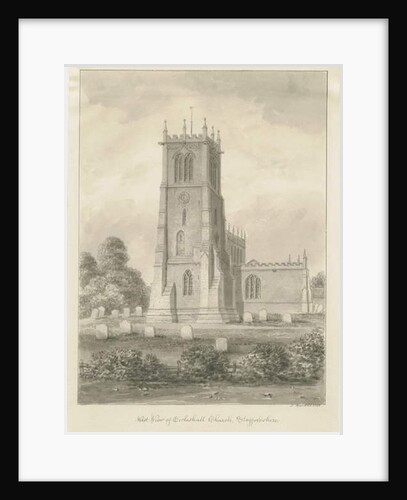 Eccleshall Church: sepia drawing, 1842 by John Buckler