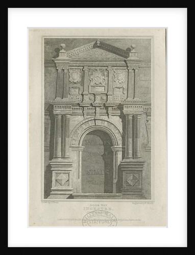 Ingestre Hall - Doorway: engraving, nd [c 1821] by J. P. Neale