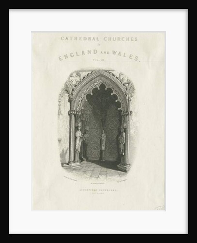 Lichfield Cathedral - West Doorway: steel engraving, nd [?mid 19th cent] by School English
