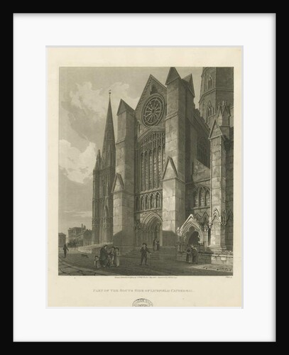 Lichfield Cathedral - South Transept: aquatint engraving, 1813 by Charles Wild