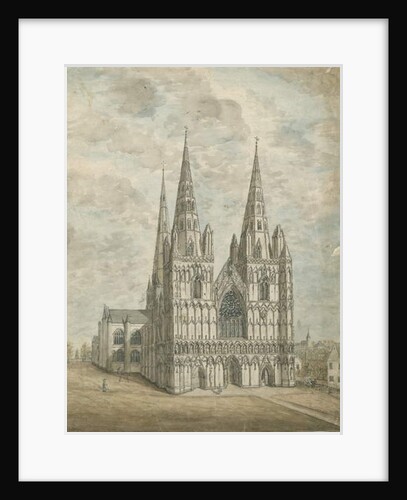 Lichfield Cathderal - West Front: water colour painting, nd [1762-1802] by Stebbing Shaw