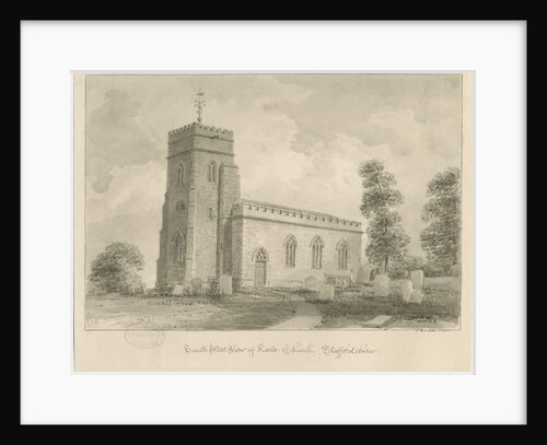 Keele Church: sepia drawing, 1840 by John Buckler