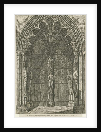 Lichfield Cathedral - West Doorway: etching, Aug 1782 by School English