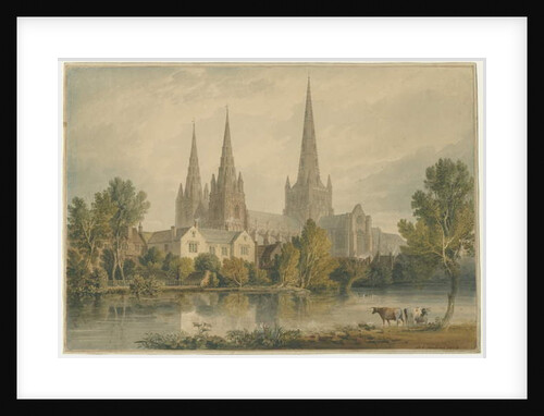 Lichfield Cathedral - South West View: water colour painting, 1813 by John Chessell Buckler
