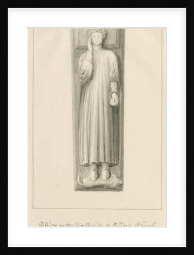 Elford Church - 'The Stanley Monument': sepia wash, 1838 by John Buckler