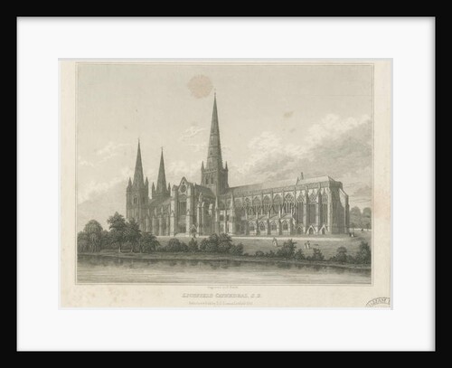 Lichfield Cathedral - South East View: engraving, nd [c 1833] by Thomas George Lomax