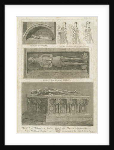Elford Church - 'The Stanley Monument': engraving, nd [?19th cent] by Stebbing Shaw