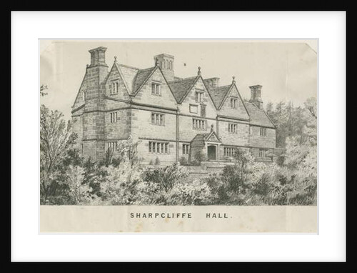 Ipstones - 'Sharpcliffe Hall': lithograph, nd [?19th cent] by School English
