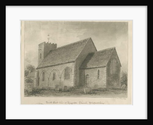 Kingstone Church: sepia drawing, 1839 by John Buckler