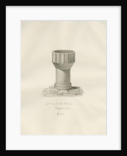 Font in Enville Church by John Chessell Buckler