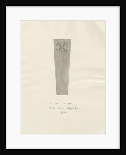 Enville Church - Gravestone: sepia drawing, 1820 by John Chessell Buckler