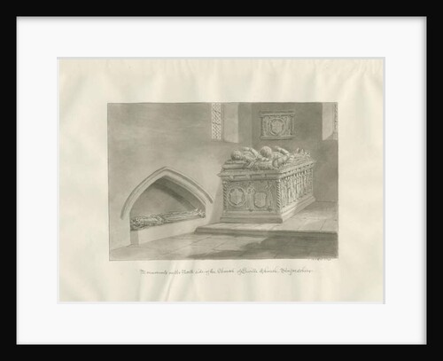 Enville Church - Monument: sepia drawing, 1846 by John Buckler
