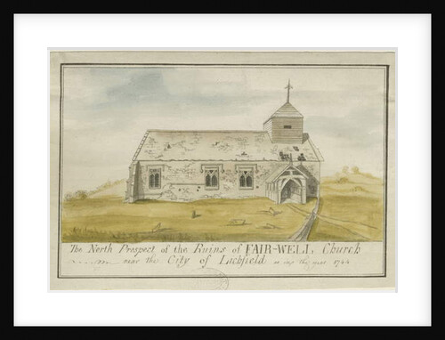 Farewell Church: coloured pen drawing, 1744 by School English