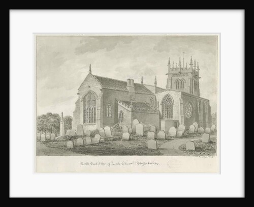 Leek Church: sepia drawing, 1844 by John Buckler