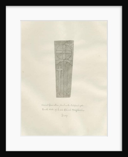 Leek Church - Gravestone: sepia drawing, 1847 by John Buckler