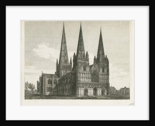 Lichfield Cathedral - West Front by John Chessell Buckler