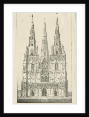 Lichfield Cathedral - West Front by Charles Joseph Hullmandel