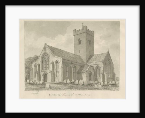 Leigh Church: sepia drawing, 1824 by John Buckler