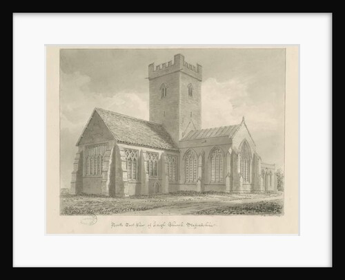 Leigh Church: sepia drawing, 1824 by John Buckler