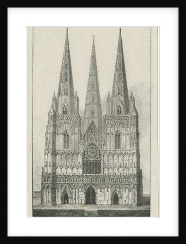 Lichfield Cathedral - West Front by Charles Joseph Hullmandel