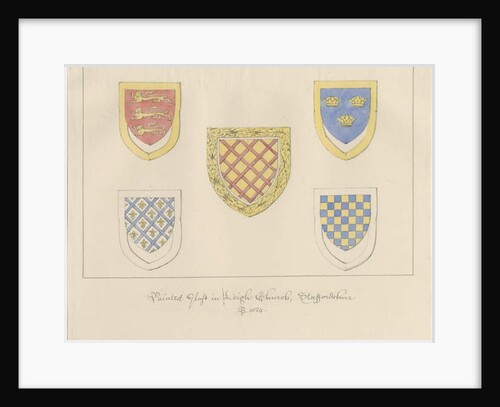 Leigh Church - Painted Glass: coloured drawing, 1824 by John Buckler