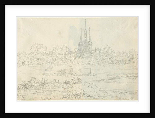 Lichfield Cathedral - East View: pen and ink drawing, 20 Jun [c 1820] by Henry Curzon Allport