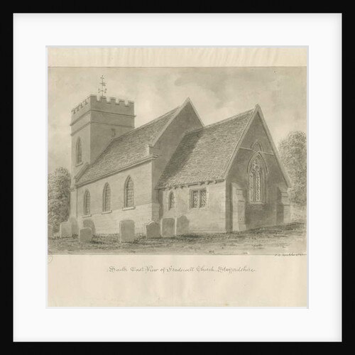 Fradswell Church: sepia drawing, 1841 by John Chessell Buckler