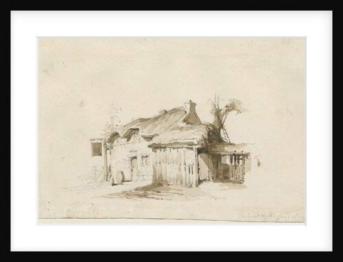 Fradswell - Cottage on Heath: pencil and wash drawing, 15 Jan 1840 by Thomas Peploe Wood