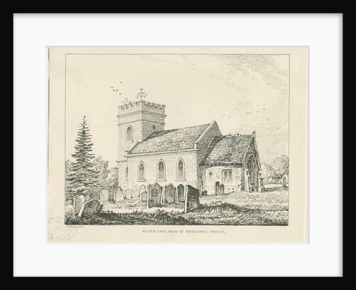 Fradswell Church: pen and ink drawing, 1838 by Thomas Peploe Wood