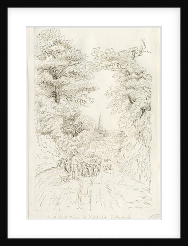 Lichfield Cathedral - South East View: pen drawing, nd [19th cent] by Henry Curzon Allport
