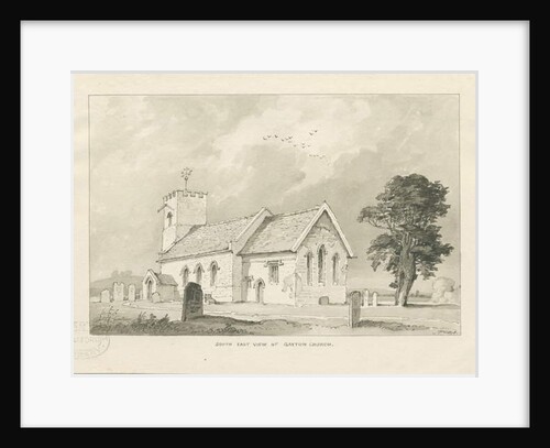 Gayton Church: sepia drawing, 1838 by Thomas Peploe Wood