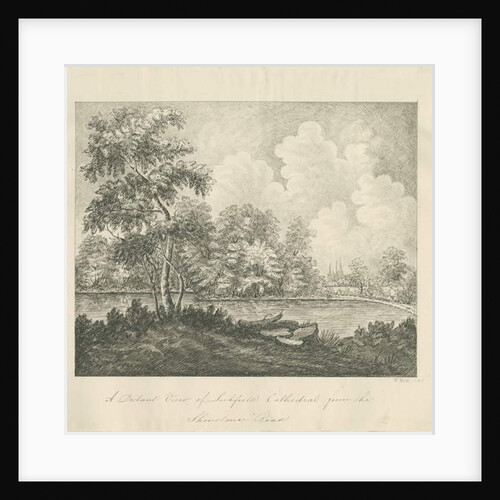 Lichfield Cathedral - West South West view: pen drawing, 1836 by John Robert Fernyhough