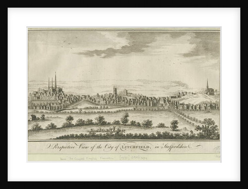 Lichfield - South West View: engraving, nd [1771] by School English