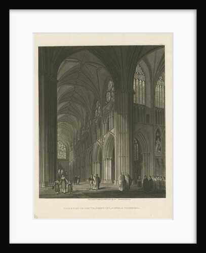 Interior of Lichfield Cathedral - Nave: aquatint engraving, 1813 by Charles Wild