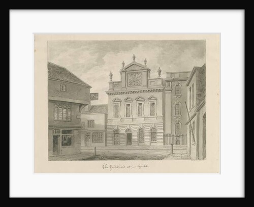 Lichfield - Guildhall: sepia drawing, 1838 by John Buckler