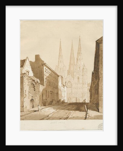 Lichfield Cathedral : red-sepia drawing, 1837 by Thomas Peploe Wood