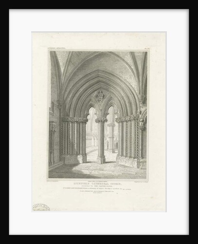 Interior of Lichfield Cathedral - Chapter House doorway: engraving, nd [c 1819] by John Britton