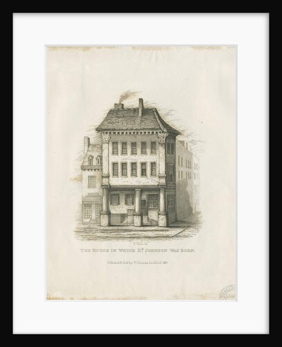 Lichfield - Birth-place of Dr. Johnson: engraving, nd [c 1831] by Thomas George Lomax