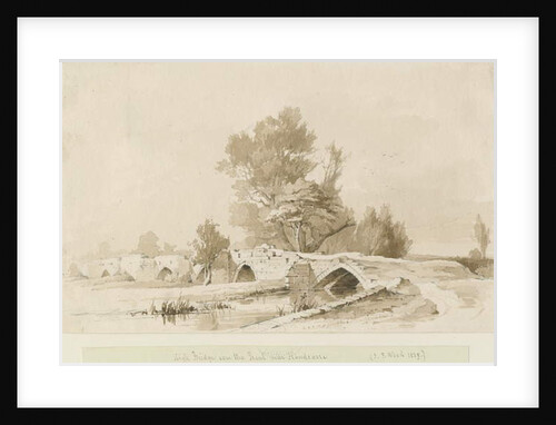Handsacre - Old High Bridge: sepia drawing, 1839 by Thomas Peploe Wood