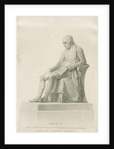 Handsworth - Monument of James Watt: stipple engraving, nd [?19th cent] by Henry Adlard