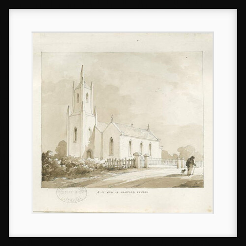 Hanford Church: pencil and wash drawing, nd [?1838] by Thomas Peploe Wood