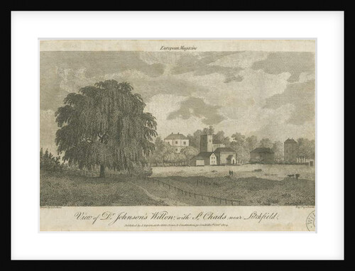 Lichfield - 'Dr. Johnson's' Willow Tree: engraving by Samuel Rawle