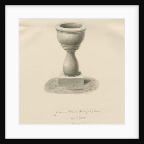 Lichfield - Font in St. Mary's Church by John Buckler
