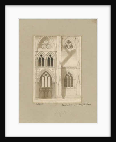 Interior of Lichfield Cathedral - Nave: sepia drawing, 1819 by Joseph Potter