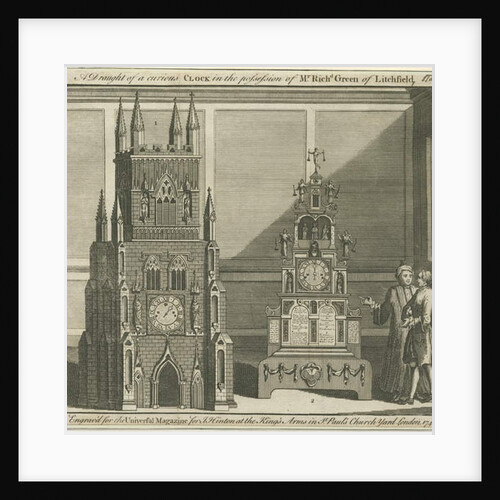 Lichfield - Musical Altar-Clock: engraving, 1748 by Richard Greene