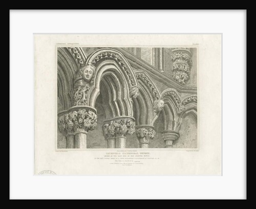 Interior of Lichfield Cathedral - Arches in Chapter House: engraving, nd [c 1819] by John Britton
